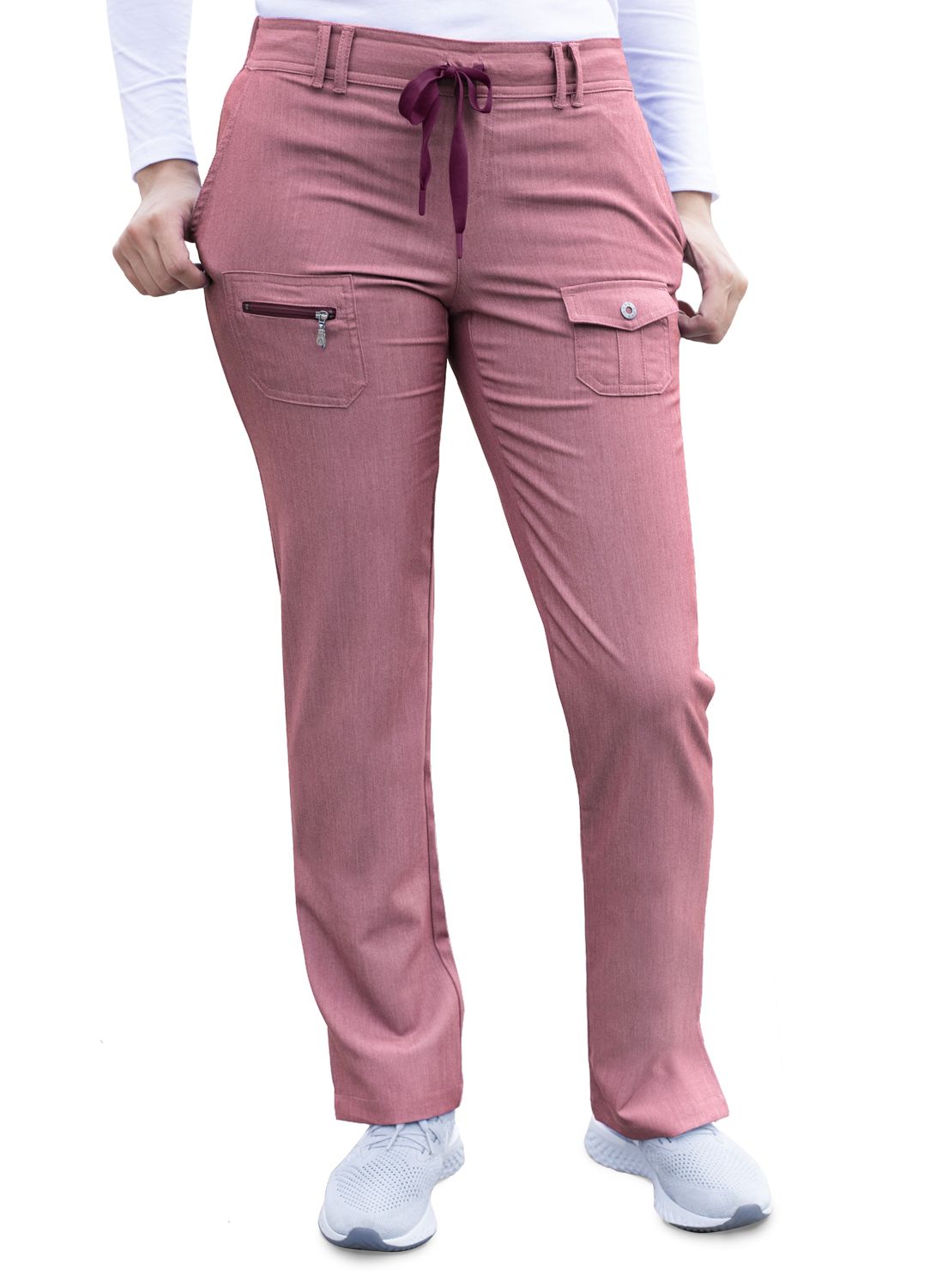 Adar Collection Heather Wine- Pro 6 POCKET PANT by Adar