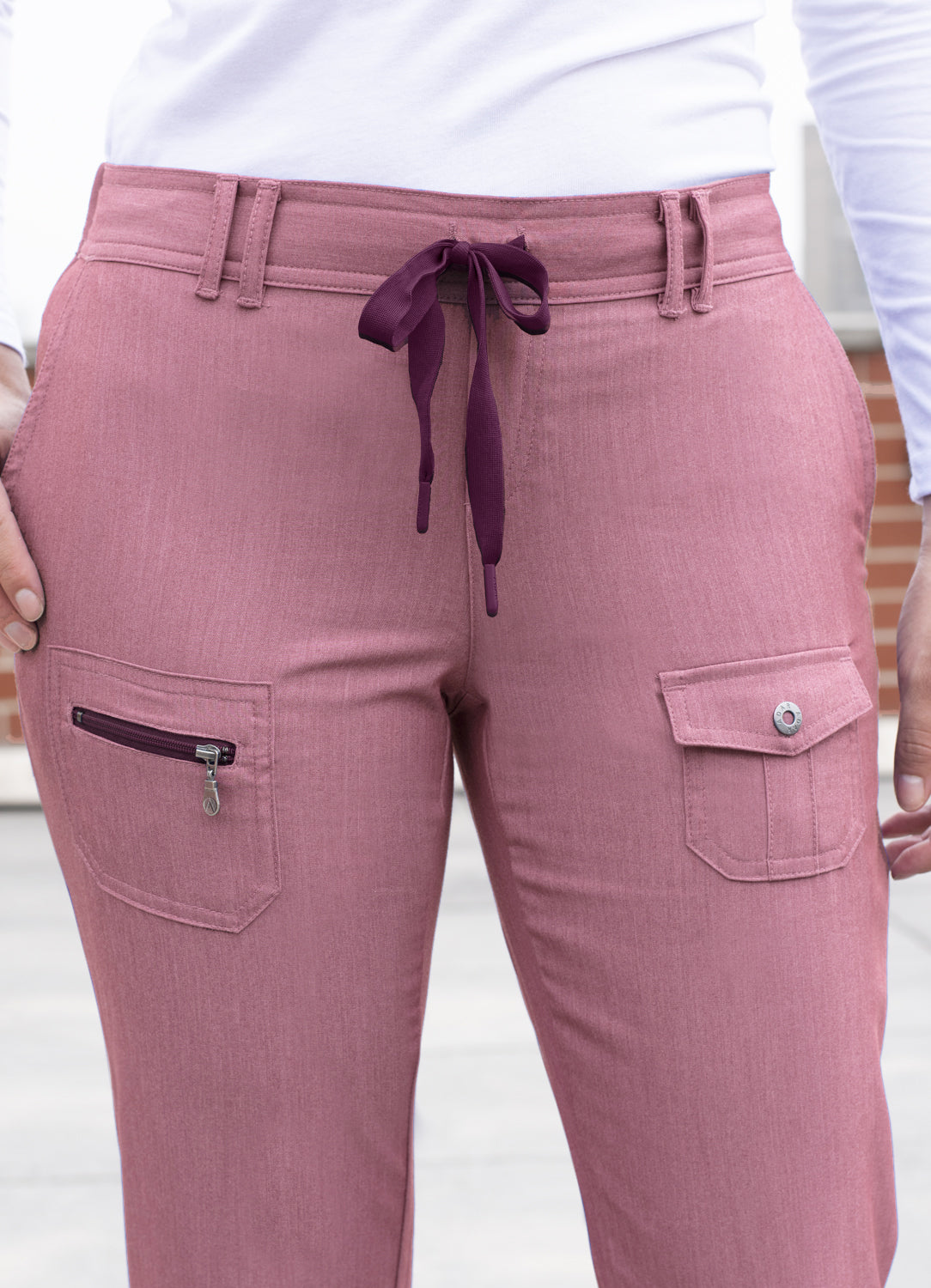 Adar Collection Heather Wine- Pro 6 POCKET PANT by Adar