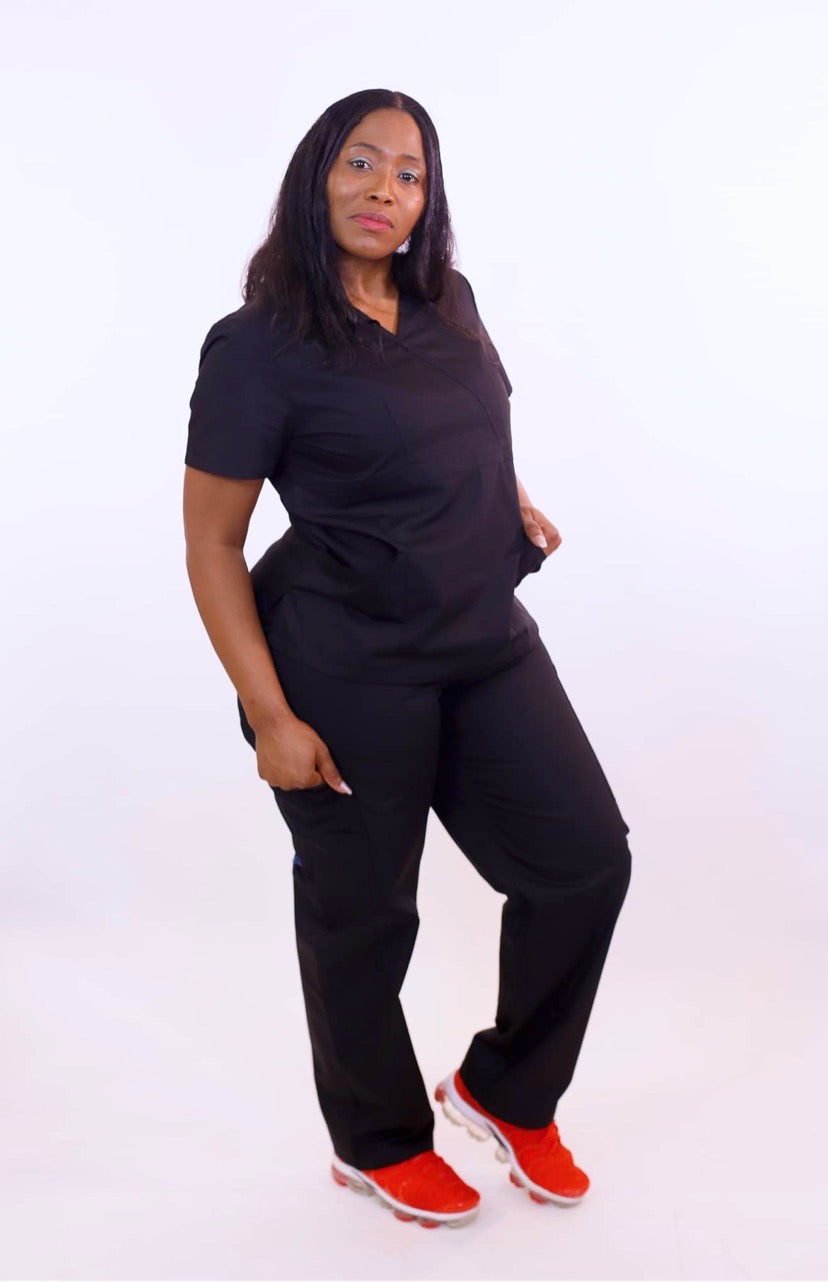 Sivvan Women's Comfort Elastic Drawstring Cargo Pants-Black