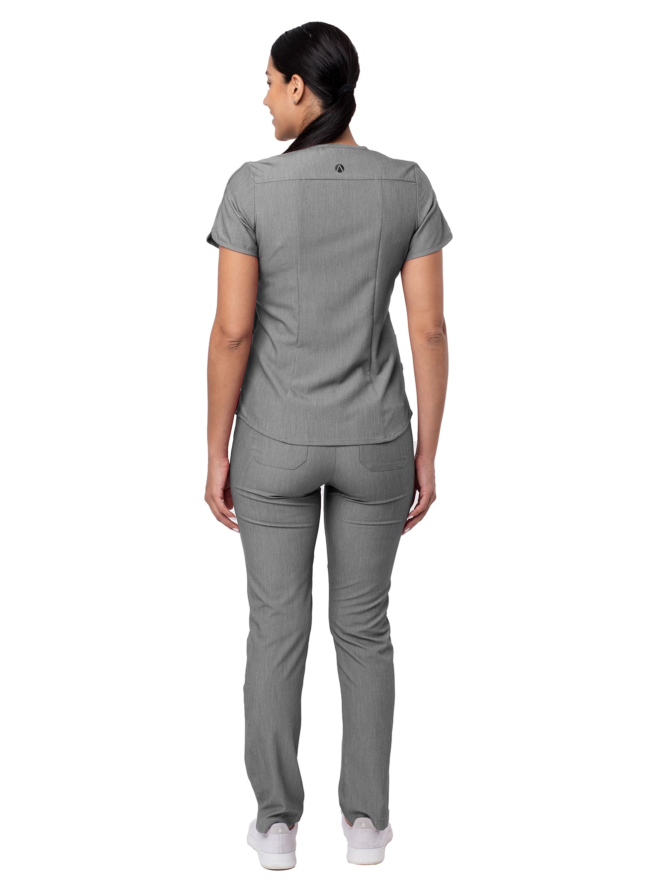 Scrub Set-Women's Core Classic Yoga Scrub Set Heather Pro Collection by Adar-Heather Grey Scrub Set