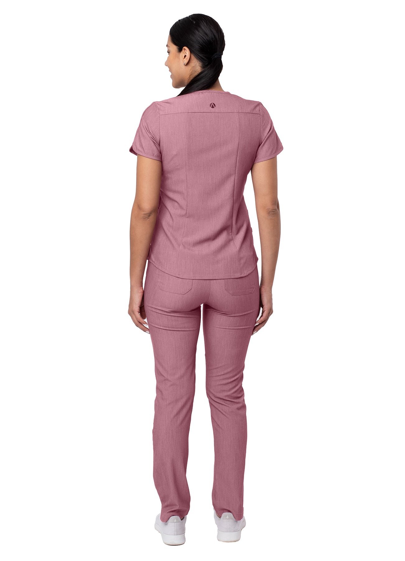 Scrub Set-Women's Core Classic Yoga Scrub Set Heather Pro Collection by Adar-Heather Wine Scrub Set