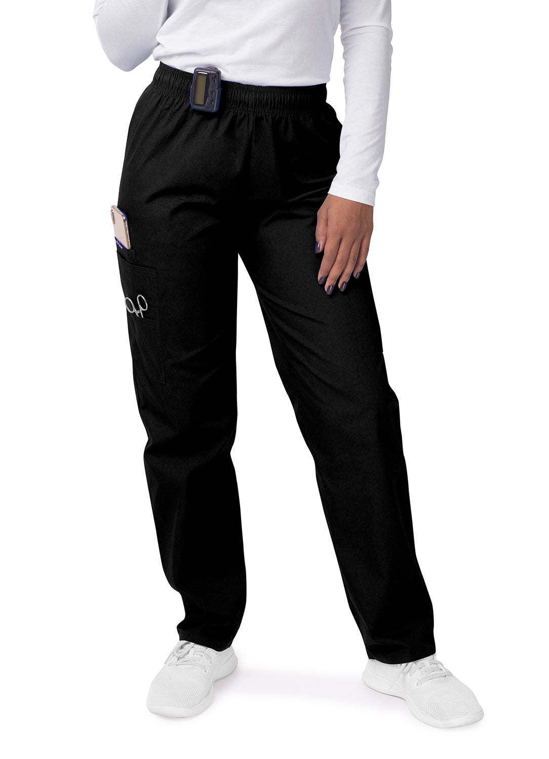 Sivvan Women's Comfort Elastic Drawstring Cargo Pants-Black