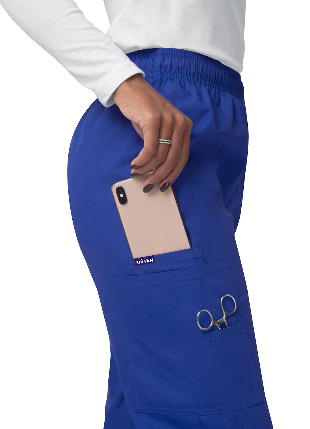 Sivvan Women's Comfort Elastic Drawstring Cargo Pants-Royal Blue