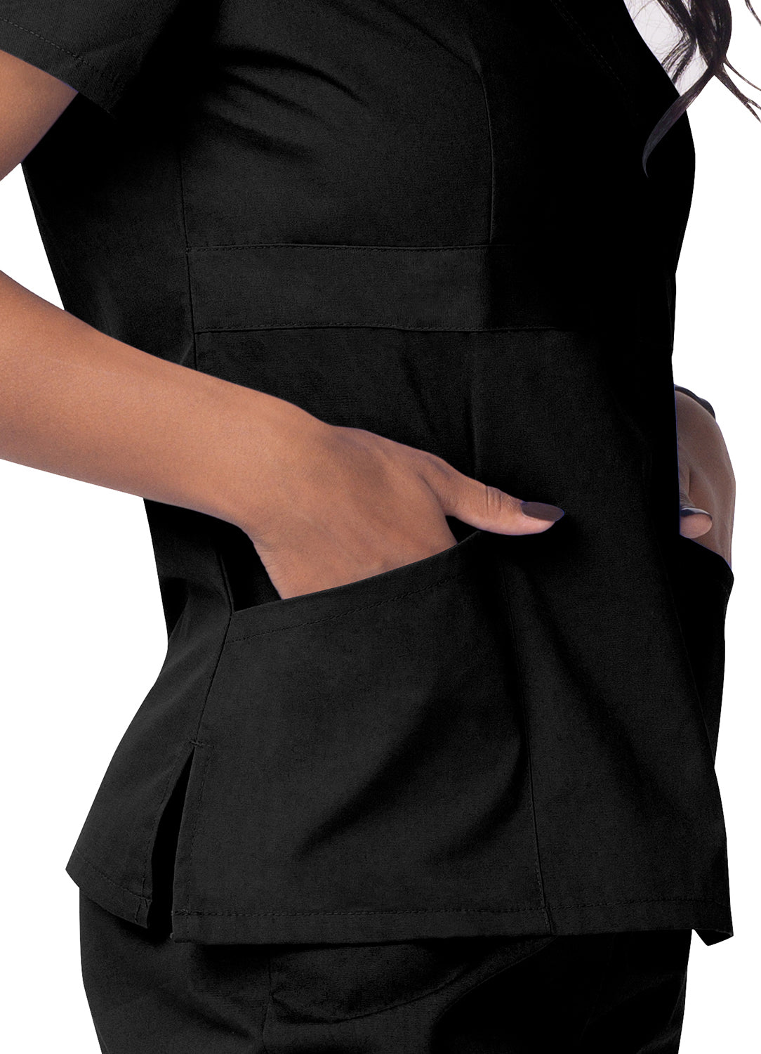 Sivvan Women’s Comfort Mock Wrap Top-Black