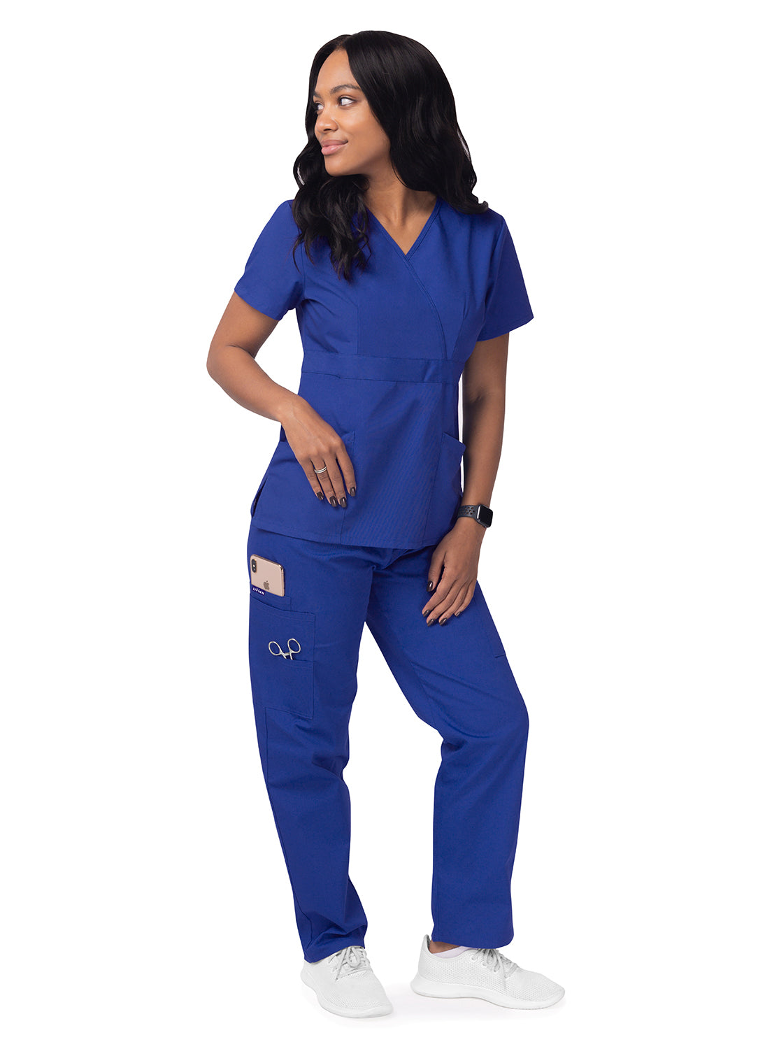 Sivvan Women’s Comfort Mock Wrap Top-Royal Blue