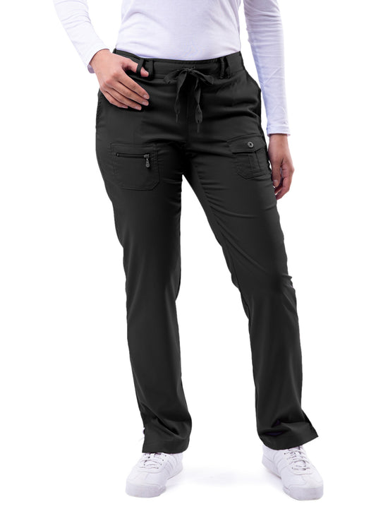 Pants Black-Women's Tapered leg Fit 6 Pocket Pant by Adar