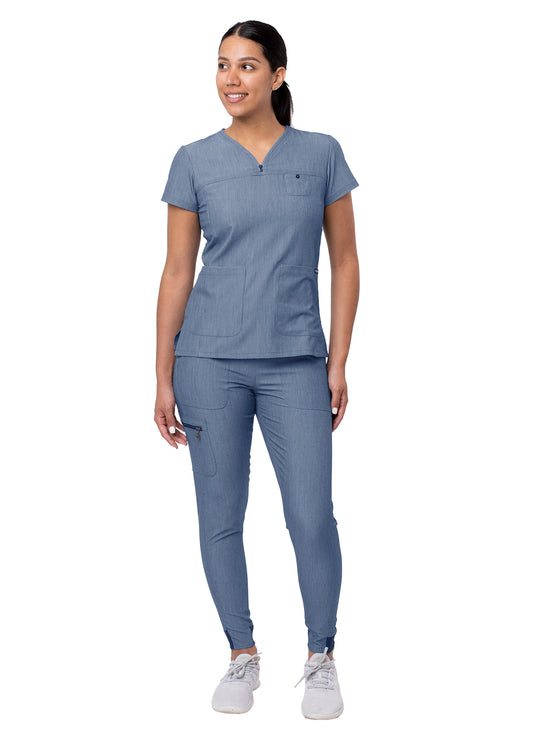 Scrub Set Heather Navy-Women's Movement Booster Jogger Scrub Set Collection by Adar