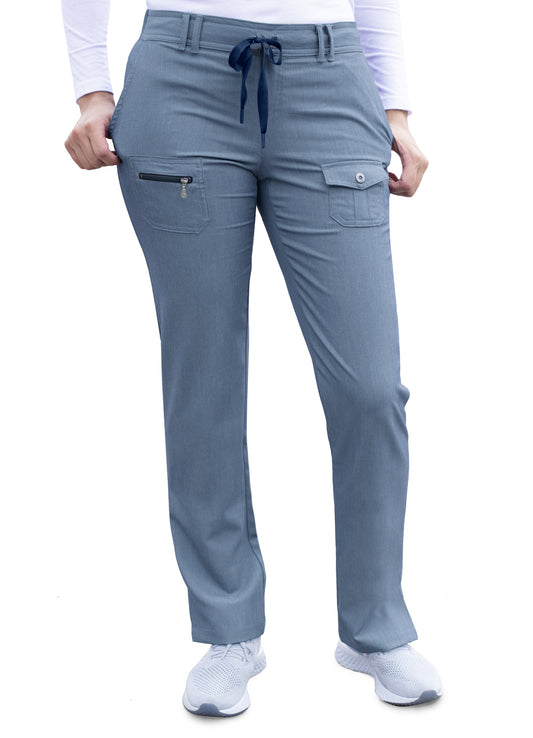 Adar Collection Heather Navy-WOMEN’S STRAIGHT LEG 6 POCKET PANTS