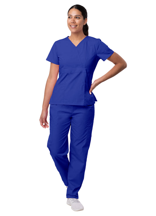 Scrub Set Women's Mock Wrap Top/Cargo Pant Scrub Set Sivvan Collection