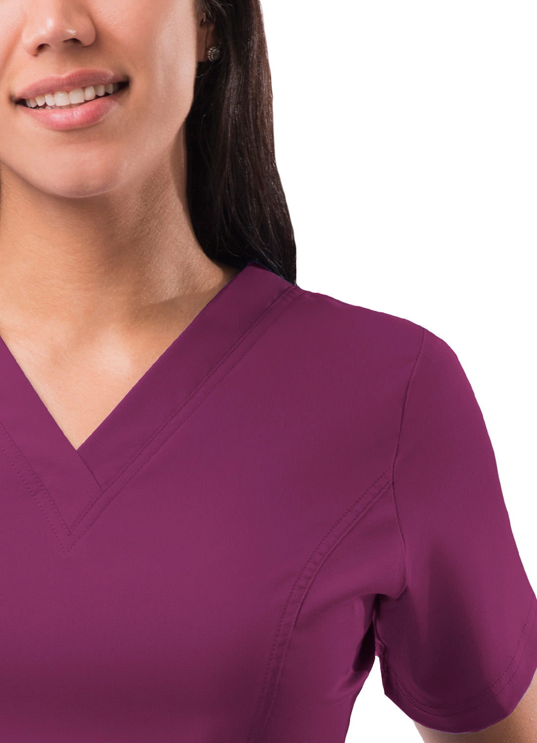 Adar Pro Women's Elevated V-neck Scrub Top-Wine