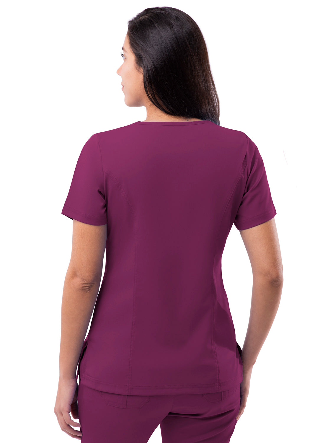 Adar Pro Women's Elevated V-neck Scrub Top-Wine